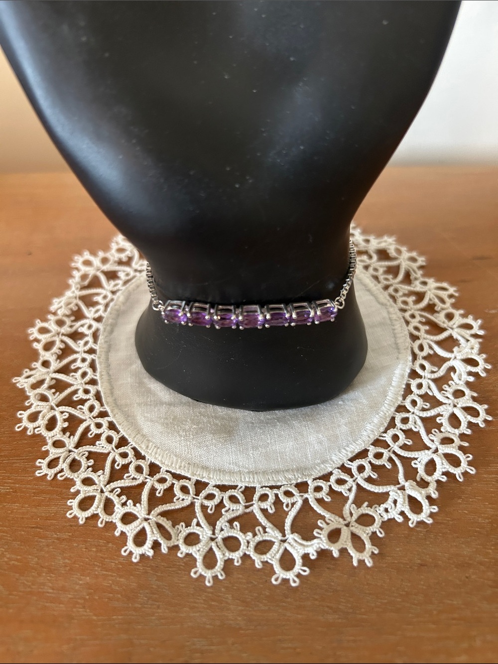 Amethyst Link Adjustable Bracelet
